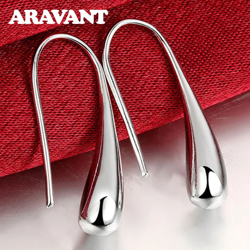 Hot Sale 925 Silver Earring Fashion Jewelry Teardrop/Water Drop/Raindrop Dangle Earrings for Women Valentine Gifts