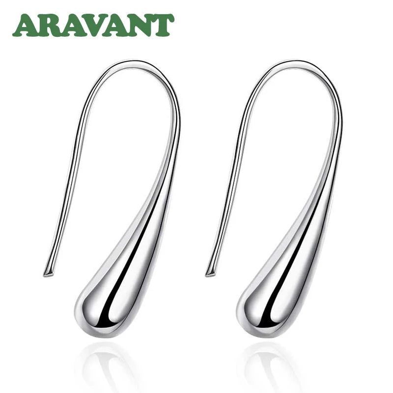 Hot Sale 925 Silver Earring Fashion Jewelry Teardrop/Water Drop/Raindrop Dangle Earrings for Women Valentine Gifts